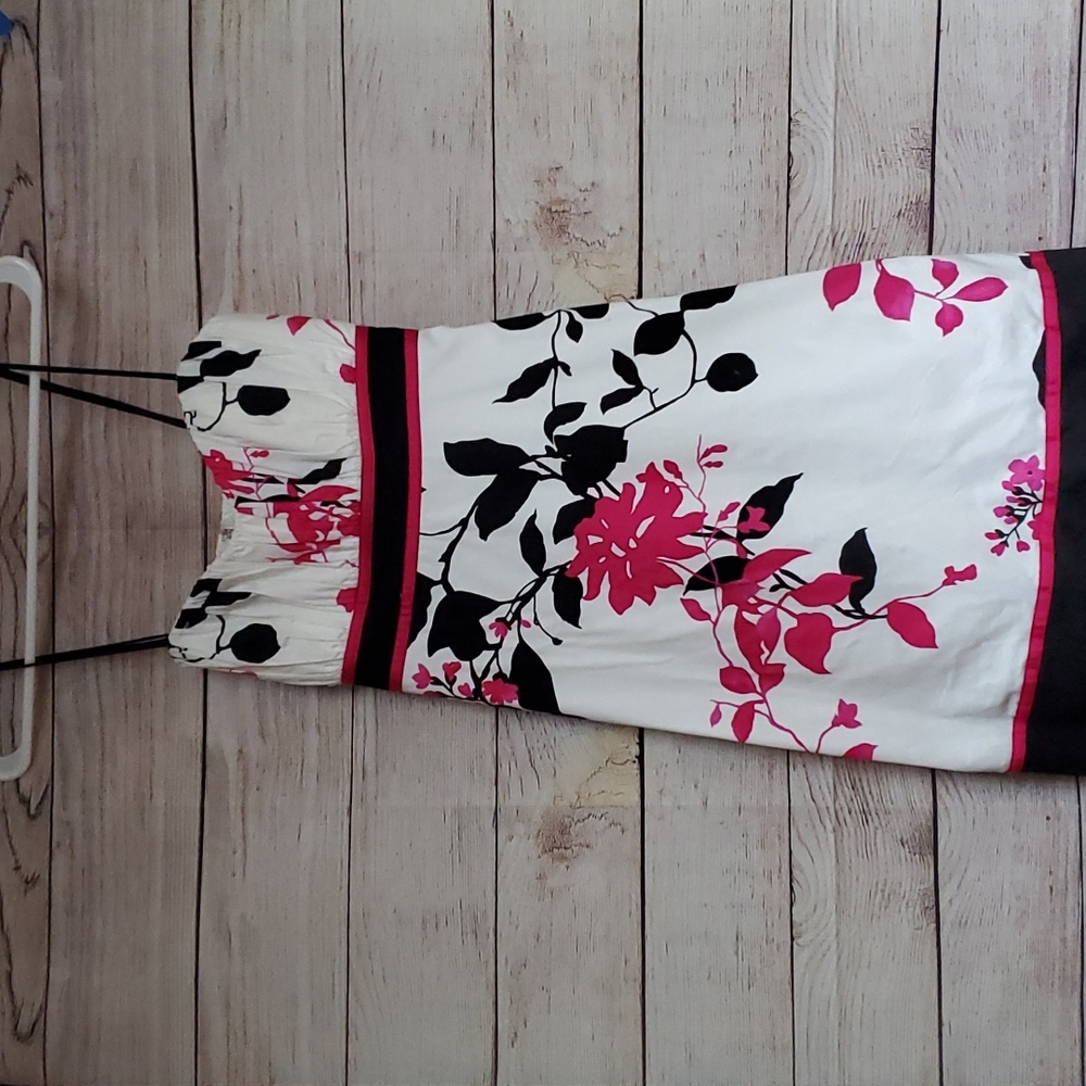 Floral Summer Dress with Bow in Back Summer Dress Spring Dress Zipper Lined - Picture 5 of 10